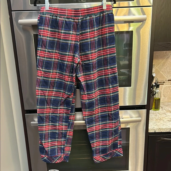 Red Plaid Lounge Pants with Drawstring - Picture 3 of 4
